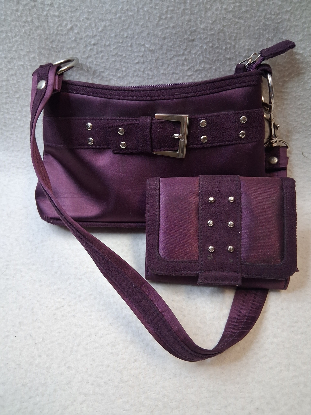 Purple Mini Bag with Matching Wallet